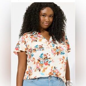 Harper Georgette Pullover Flutter Blouse size Size XXL